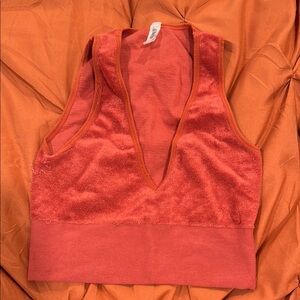 Rust Orange Sleeveless Crop Top